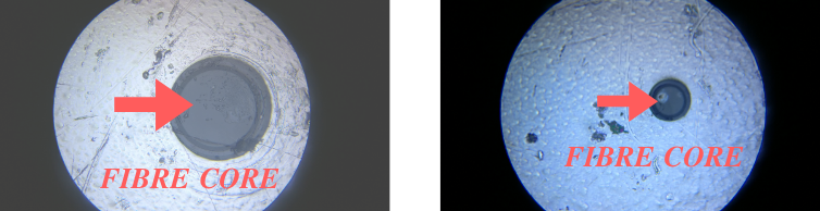 Figure 3: Two examples of dirty fibre tips